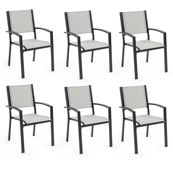 FORTIA 6pc Outdoor Dining Chair Set, for Outside Fortia