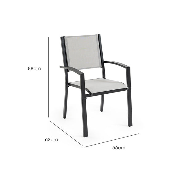 FORTIA 6pc Outdoor Dining Chair Set, for Outside Fortia