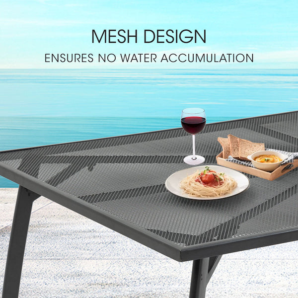 FORTIA 150x90cm Outdoor Dining Table, Rectangular, Furniture for Outside with E-coating Fortia
