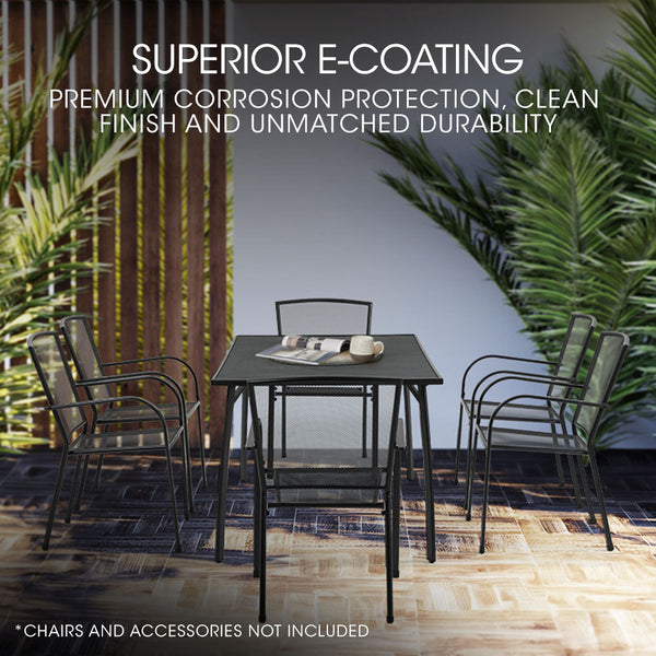 FORTIA 150x90cm Outdoor Dining Table, Rectangular, Furniture for Outside with E-coating Fortia