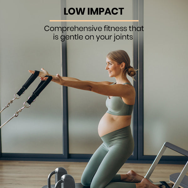 PROFLEX Aluminium Pilates Reformer Machine, Stretch Bed with box and jump board accessories Awezingly