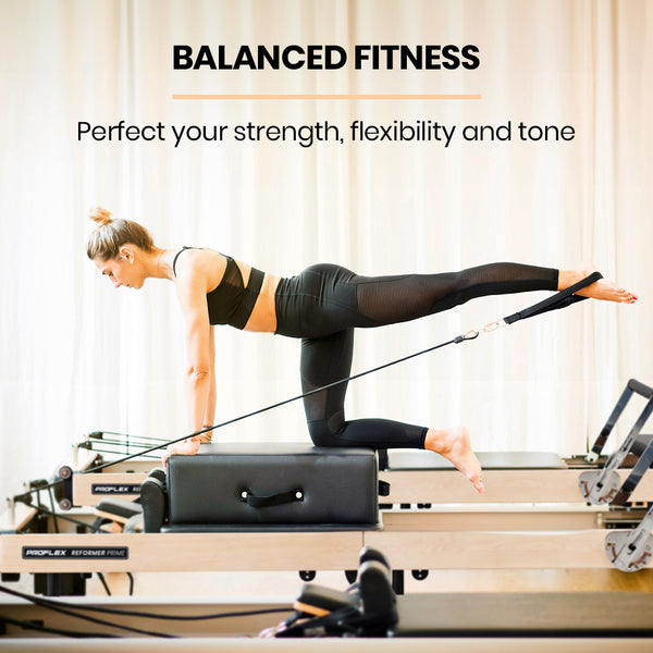 PROFLEX Wooden Pilates Reformer Machine, Stretch Bed with box and jump board accessories Awezingly