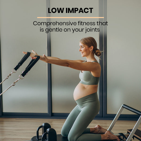 PROFLEX Wooden Pilates Reformer Machine, Stretch Bed with box and jump board accessories Awezingly