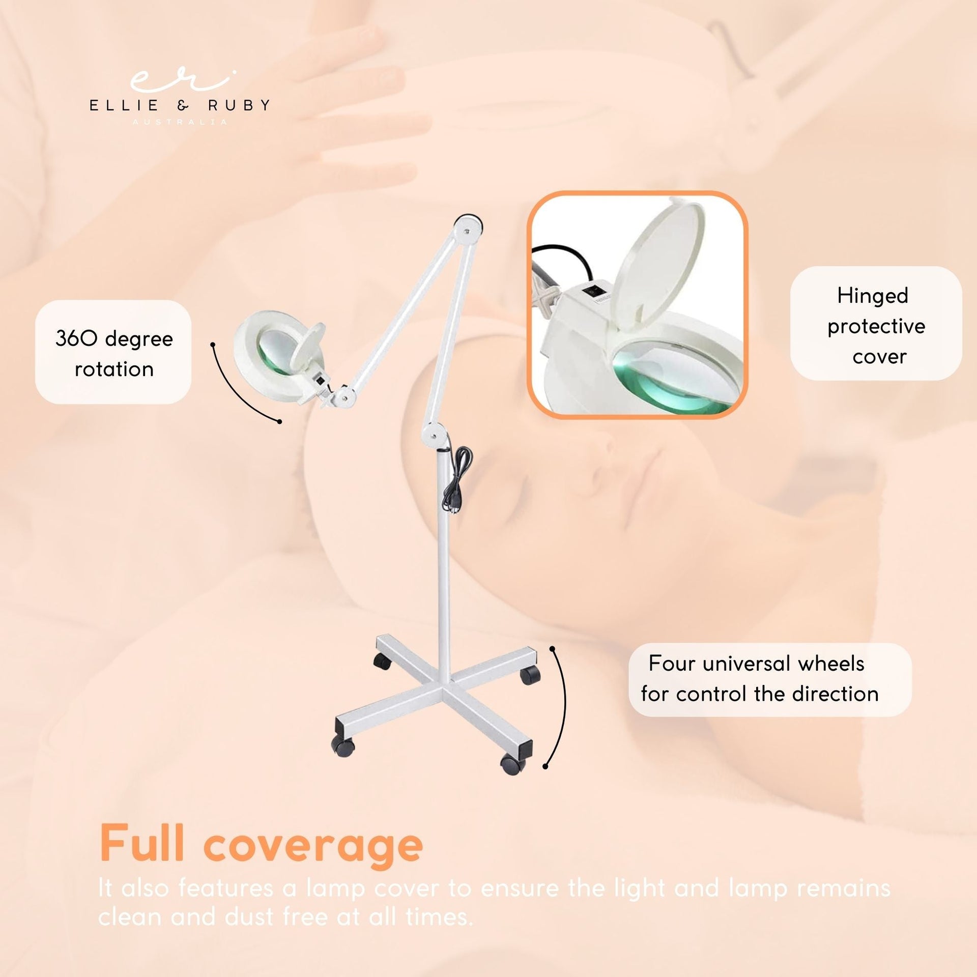 5x Magnifying Lamp Fluorescent Salon Light Glass Beauty Floor Stand Magnifier Does Not Apply