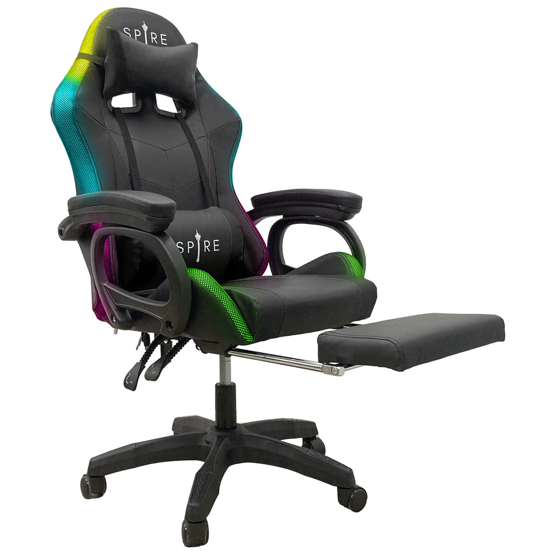 Intex Spire Onyx Led Massage Gaming Chair - Black Does Not Apply