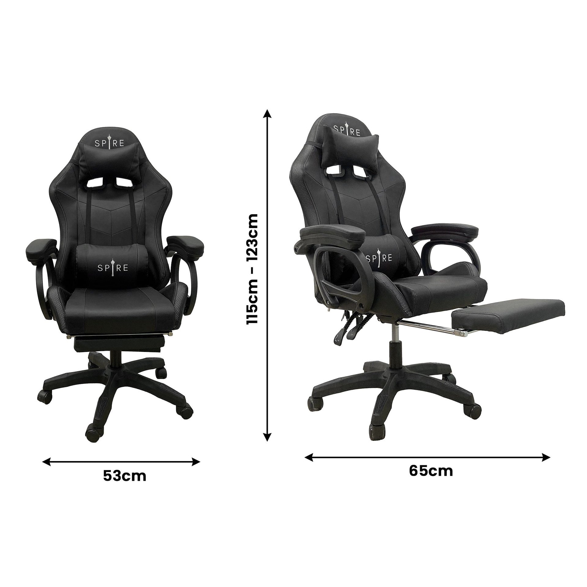 Intex Spire Onyx Led Massage Gaming Chair - Black Does Not Apply