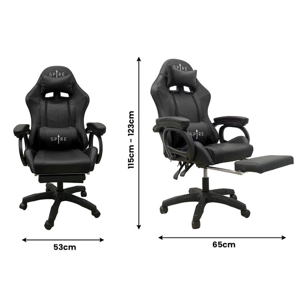 Intex Spire Onyx Led Massage Gaming Chair - Black Does Not Apply