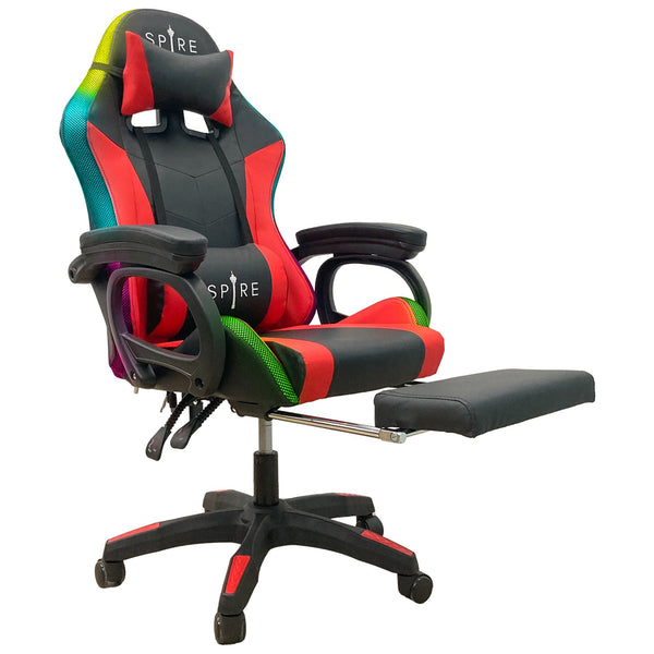 Intex Spire Onyx Led Massage Gaming Chair - Red And Black Intex