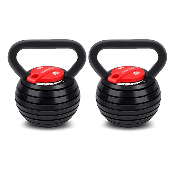 Powertrain 2x Adjustable Kettlebells Weights Dumbbell 18kg Powertrain