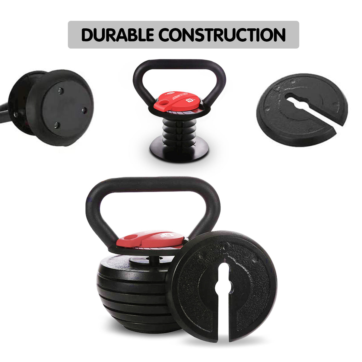 Powertrain 2x Adjustable Kettlebells Weights Dumbbell 18kg Powertrain