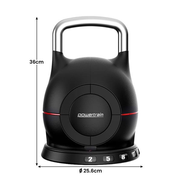 Powertrain 40kg Adjustable Kettlebell One Hand Adjustment Weight Set