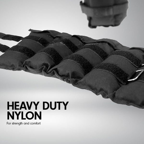 Powertrain Sports Pair 1kg Adjustable Ankle Weights Gym Equipment Wrist Fitness Yoga Powertrain