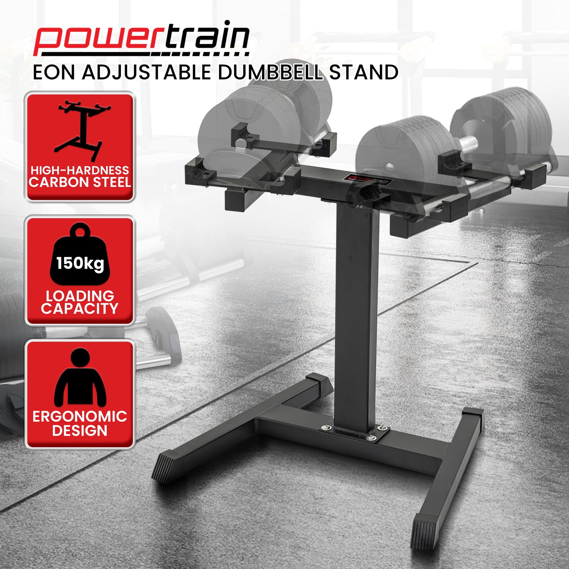 Powertrain 150Kg Adjustable Eon Dumbbell Stand Awezingly