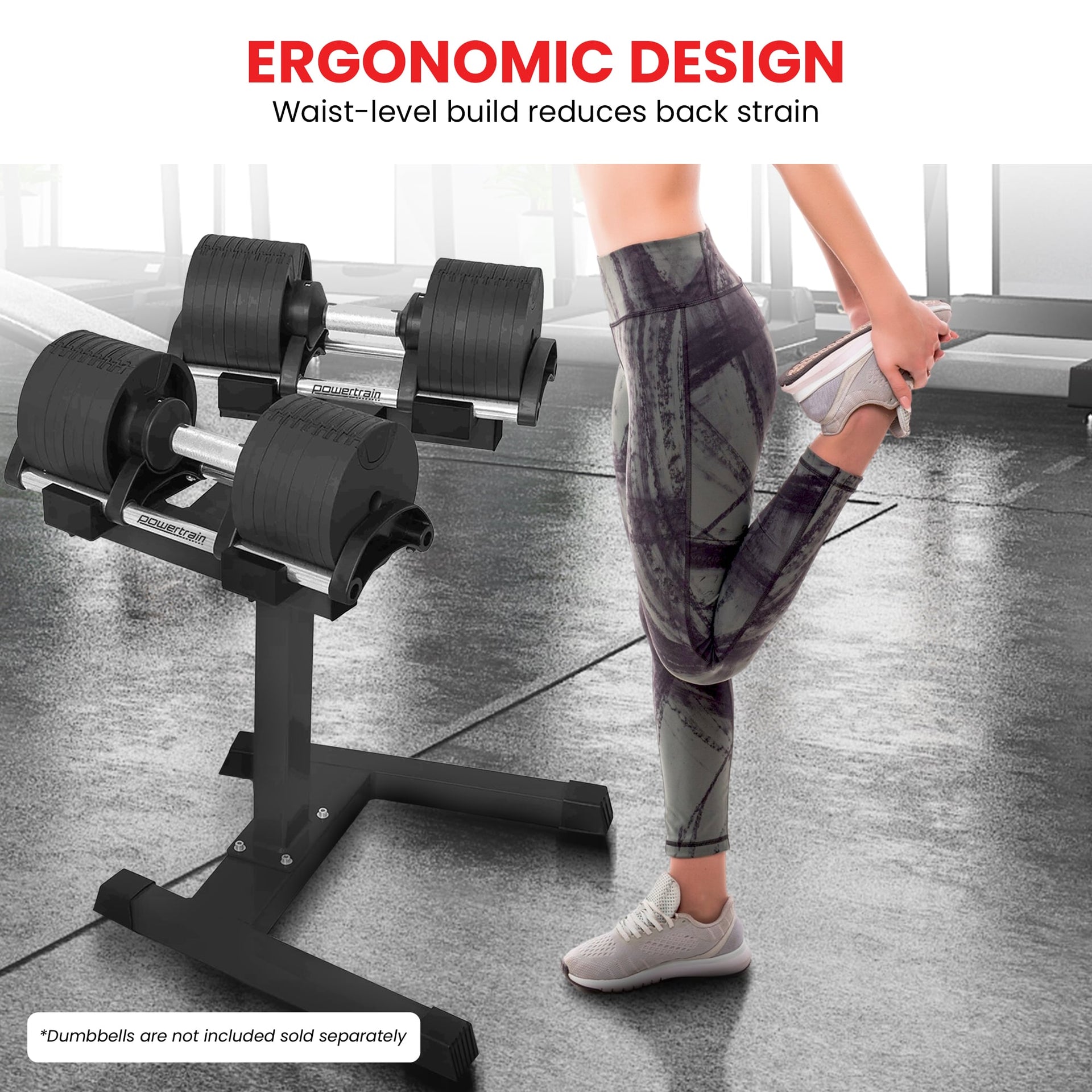 Powertrain 150Kg Adjustable Eon Dumbbell Stand Awezingly