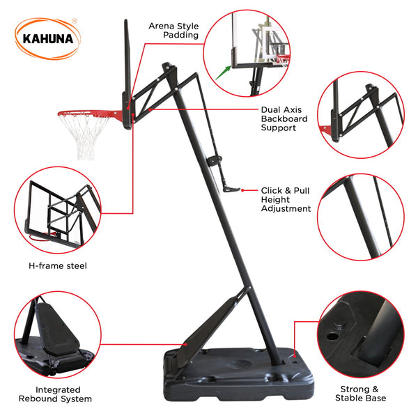 Kahuna Portable Basketball Hoop System 2.3 to 3.05m for Kids & Adults Kahuna