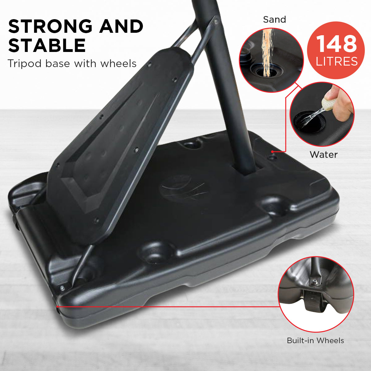 Kahuna Portable Basketball Hoop System 2.3 to 3.05m for Kids & Adults Kahuna