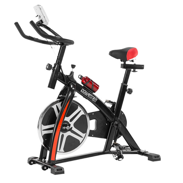 Powertrain Home Gym Flywheel Exercise Spin Bike - Black Powertrain