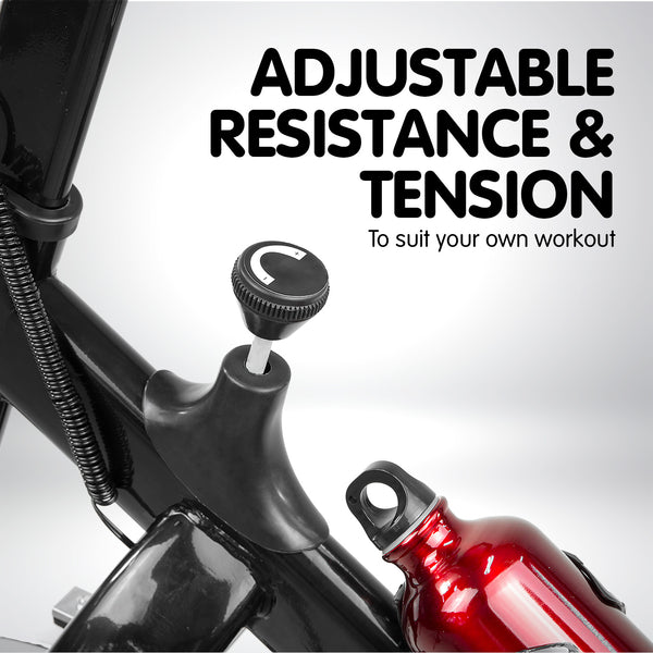 Powertrain Home Gym Flywheel Exercise Spin Bike - Black Powertrain