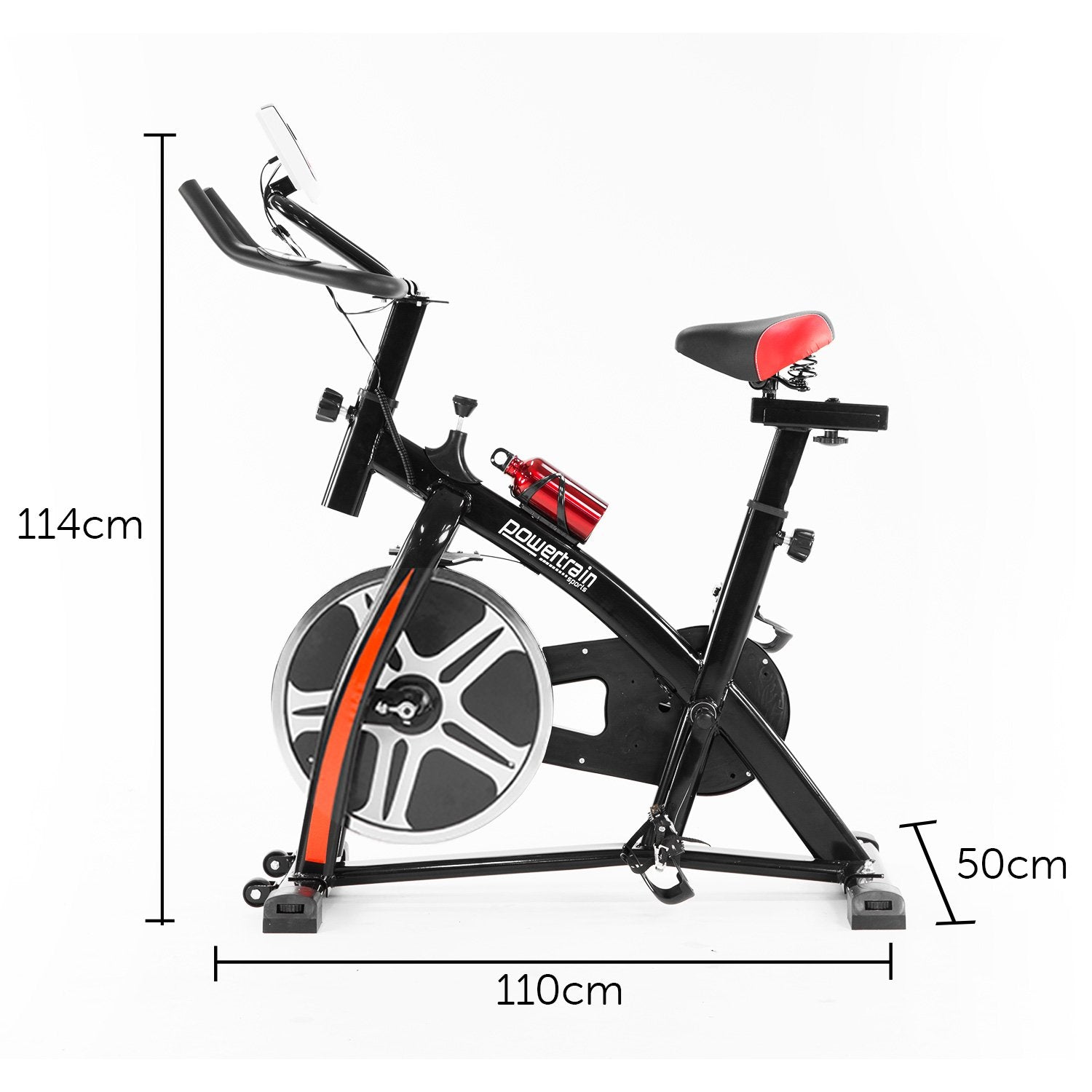 Powertrain Home Gym Flywheel Exercise Spin Bike - Black Powertrain