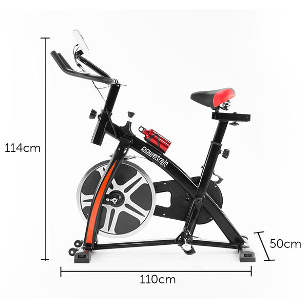 Powertrain Home Gym Flywheel Exercise Spin Bike - Black Powertrain