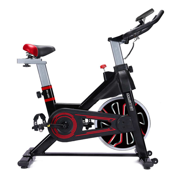 Powertrain RX-600 Exercise Spin Bike Cardio Cycle - Red Powertrain