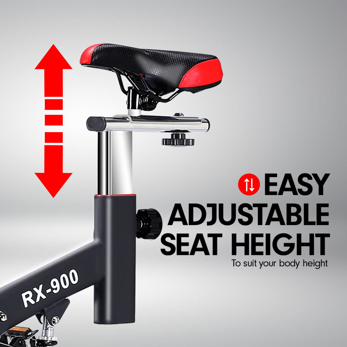 Powertrain RX-900 Exercise Spin Bike Cardio Cycling - Red Powertrain