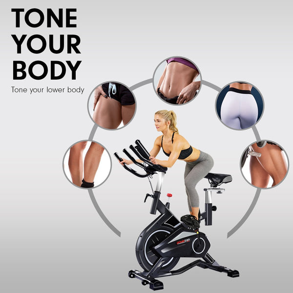 Powertrain RX-900 Exercise Spin Bike Cardio Cycling - Silver Powertrain