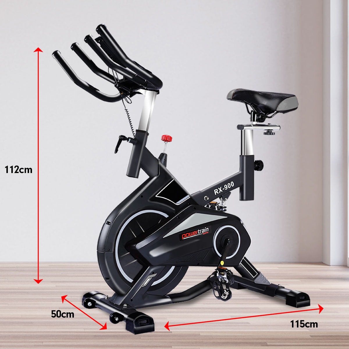 Powertrain RX-900 Exercise Spin Bike Cardio Cycling - Silver Powertrain