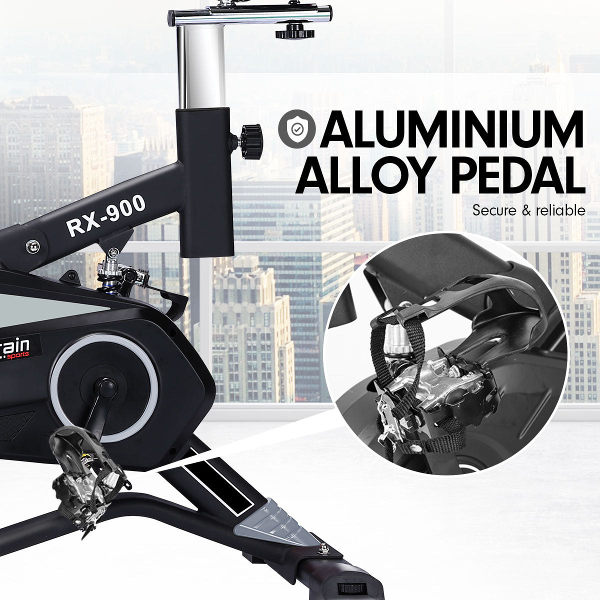 Powertrain RX-900 Exercise Spin Bike Cardio Cycling - Silver Powertrain