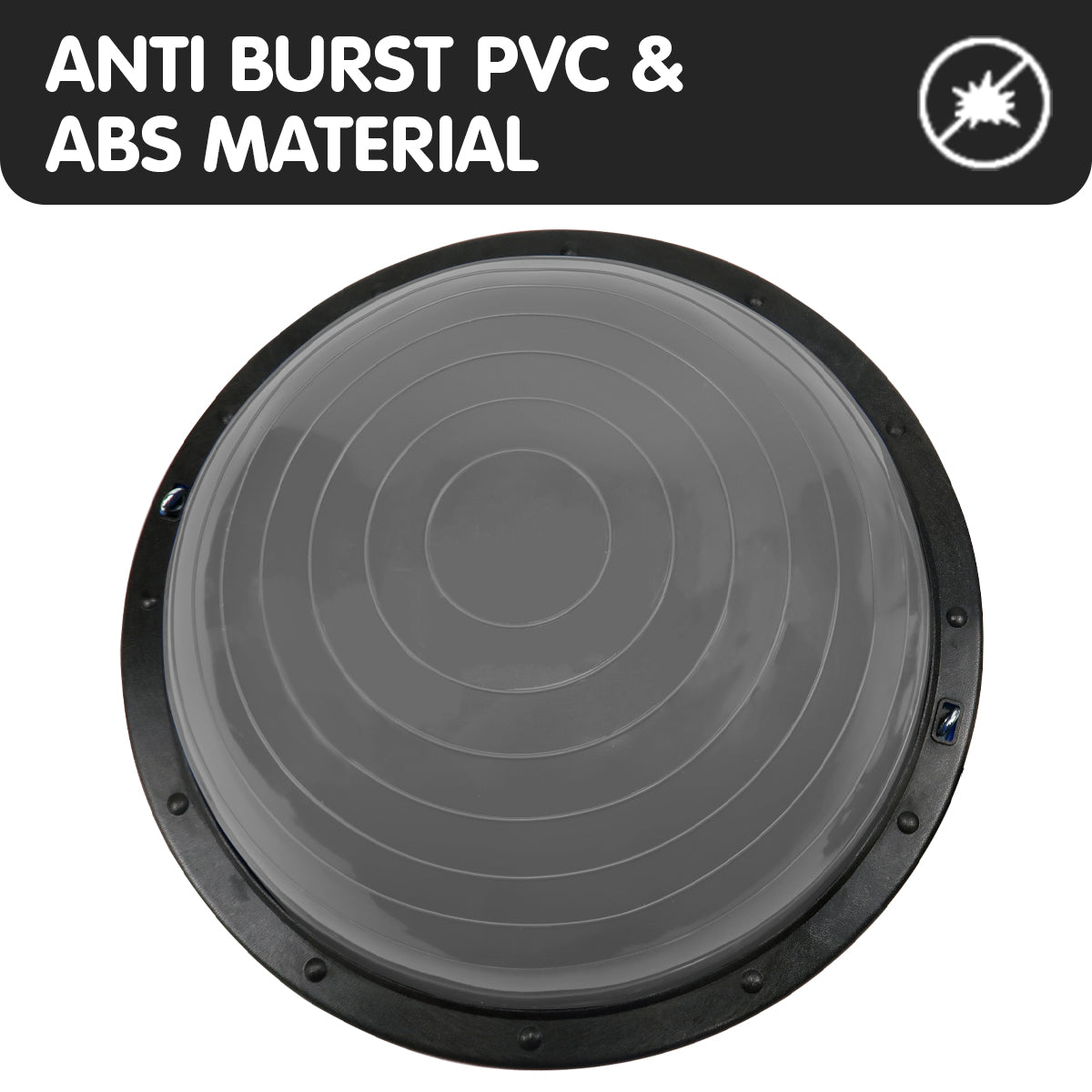 Powertrain Fitness Yoga Ball Home Gym Workout Balance Trainer Grey Powertrain