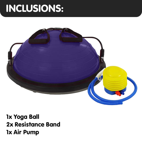 Powertrain Fitness Yoga Ball Home Gym Workout Balance Trainer Purple Powertrain