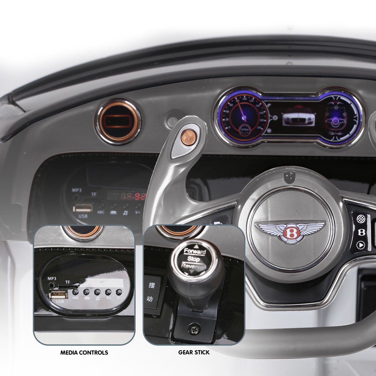 Kahuna Bentley Exp 12 Licensed Speed 6E Electric Kids Ride On Car Black Kahuna