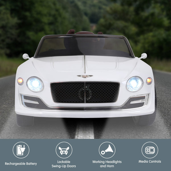 Kahuna Bentley Exp 12 Speed 6E Licensed Kids Ride On Electric Car Remote Control - White Kahuna