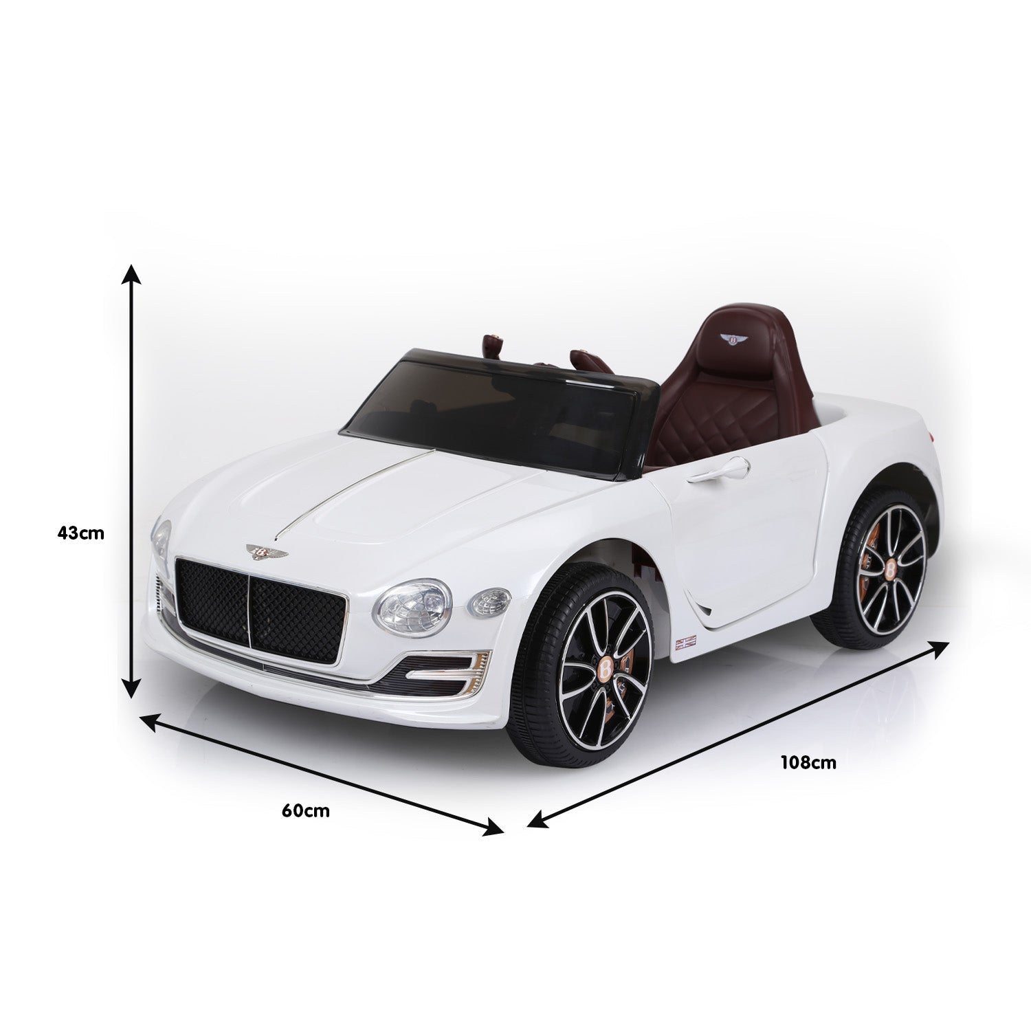 Kahuna Bentley Exp 12 Speed 6E Licensed Kids Ride On Electric Car Remote Control - White Kahuna