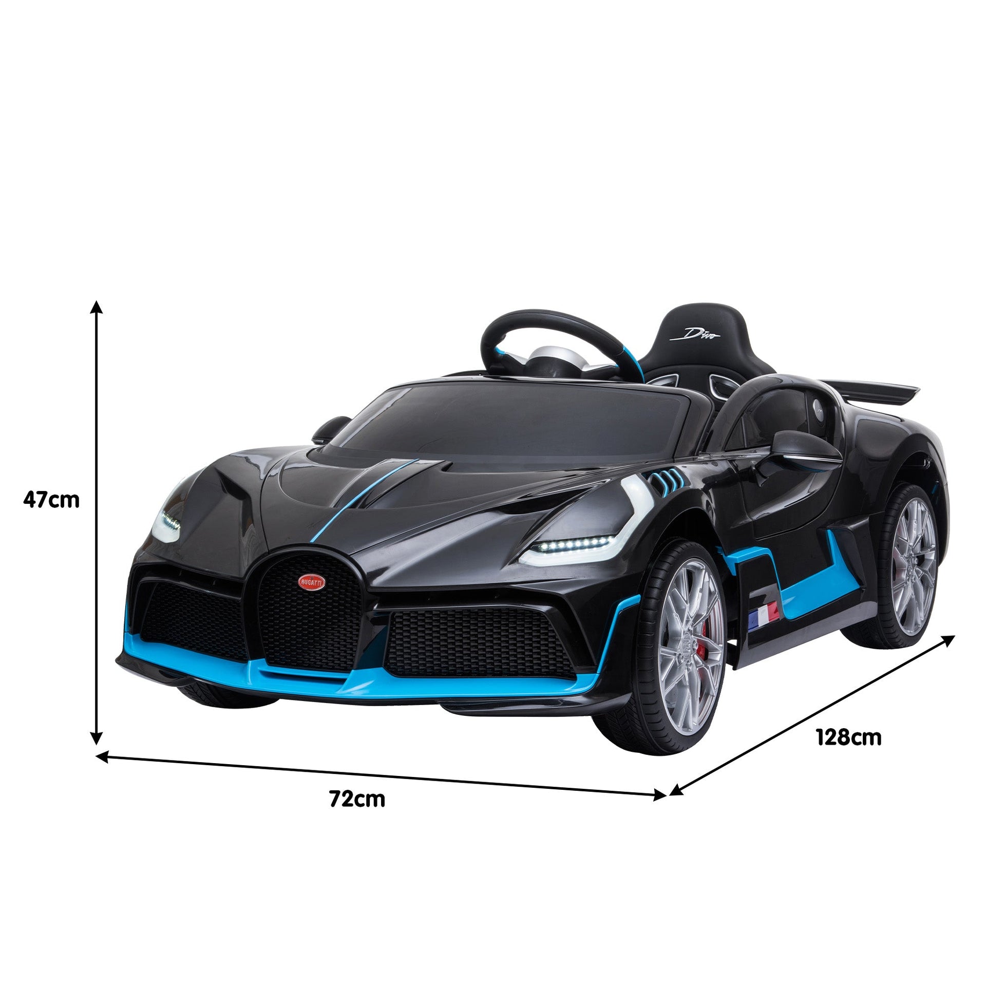 Kahuna Licensed Bugatti Divo Kids Electric Ride On Car - Black Kahuna