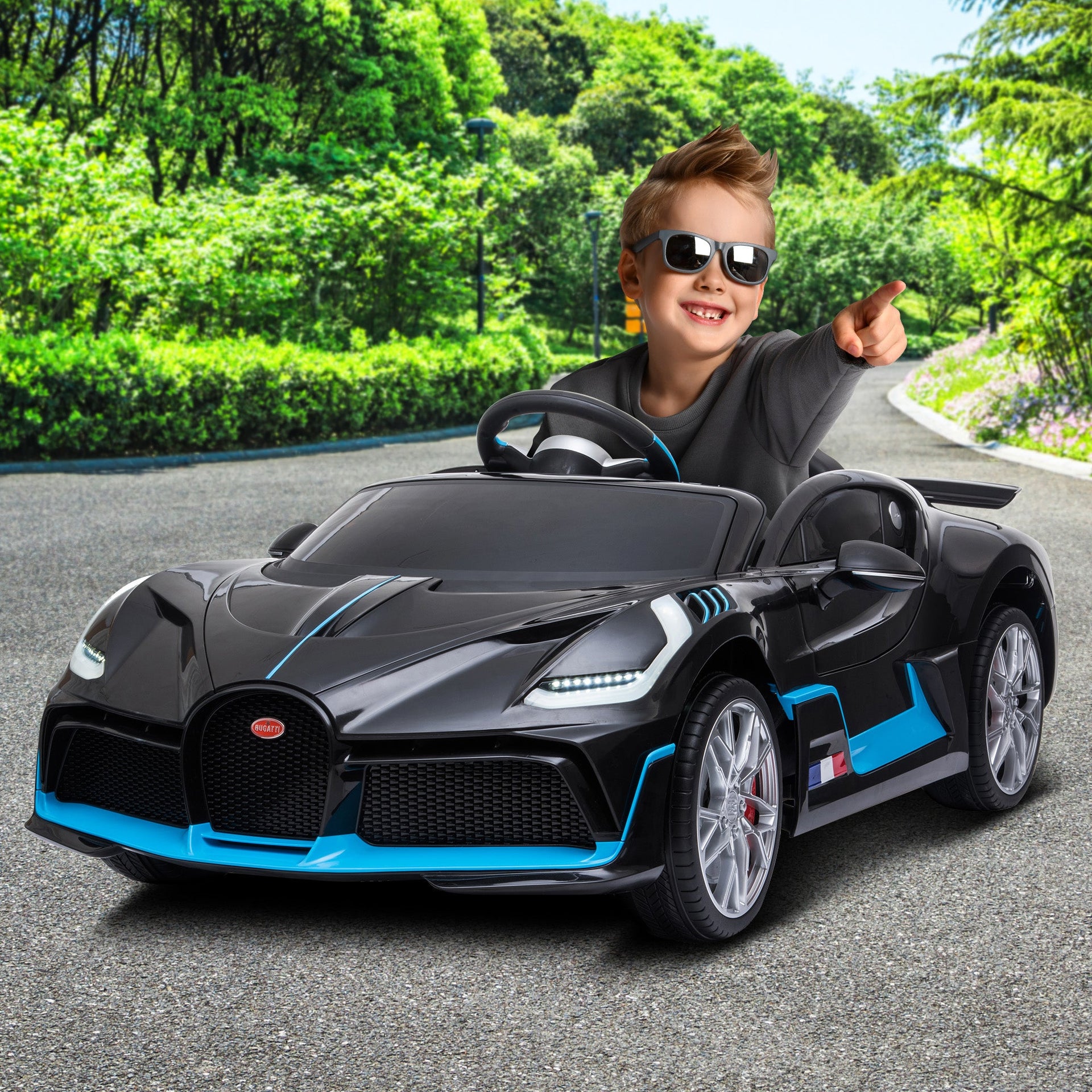 Kahuna Licensed Bugatti Divo Kids Electric Ride On Car - Black Kahuna