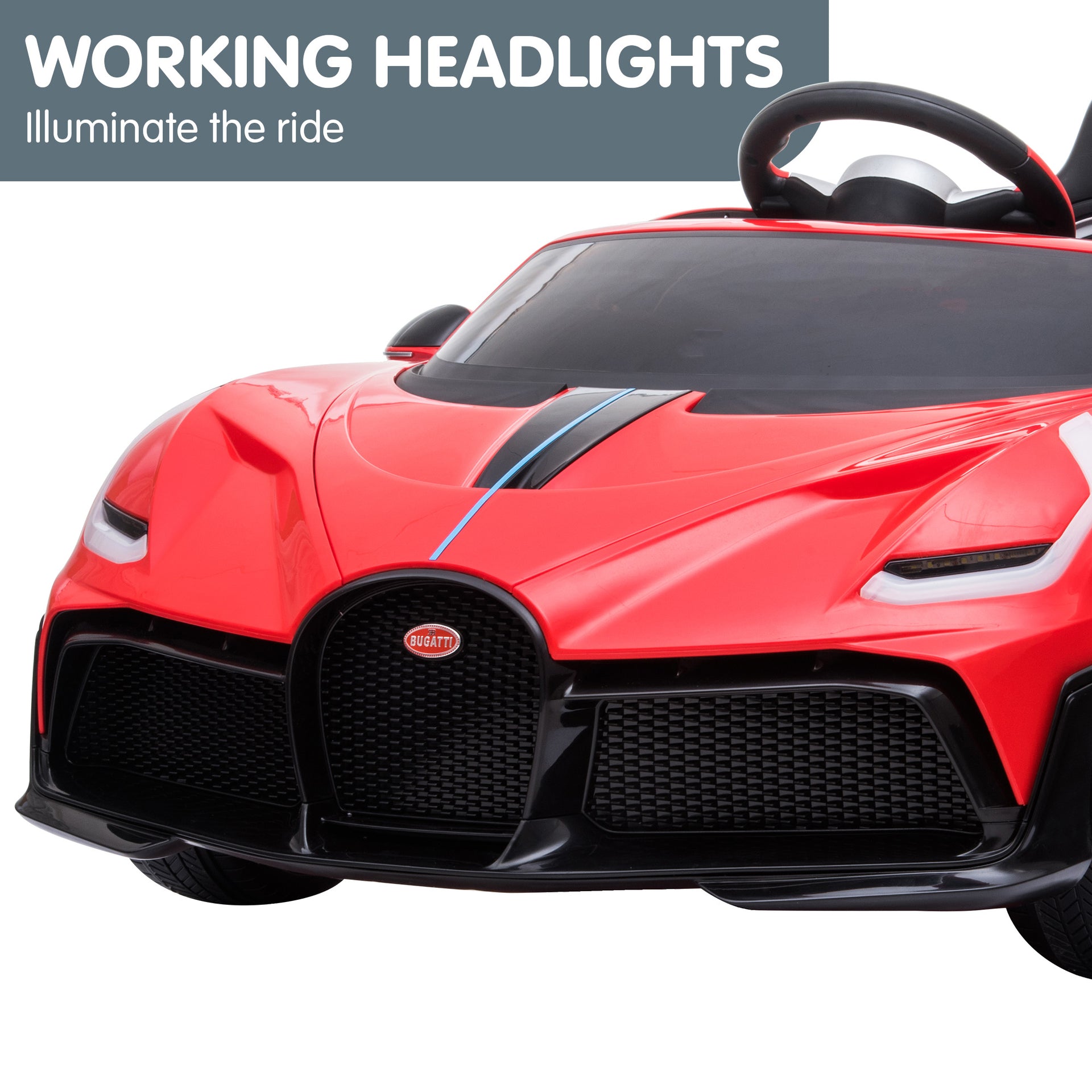 Kahuna Licensed Bugatti Divo Kids Electric Ride On Car - Red Kahuna