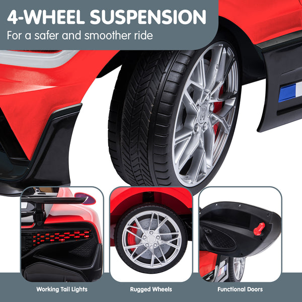 Kahuna Licensed Bugatti Divo Kids Electric Ride On Car - Red Kahuna