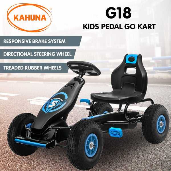 Kahuna G18 Kids Ride On Pedal Go Kart - Blue Kahuna