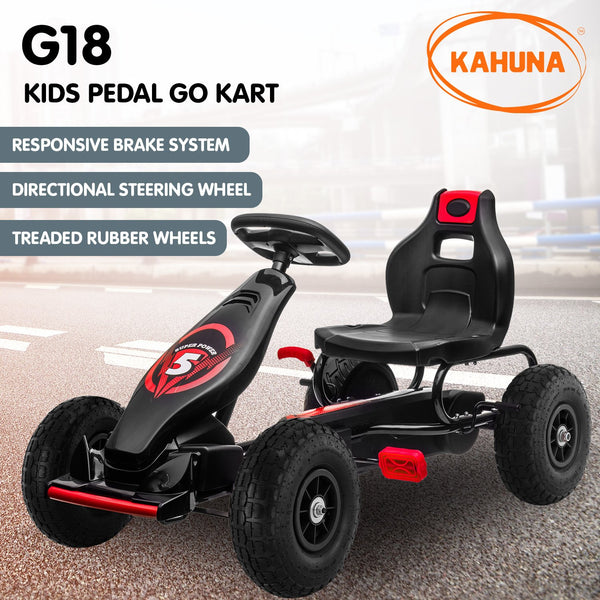 Kahuna G18 Kids Ride On Pedal Powered Go Kart Racing Style - Red Kahuna