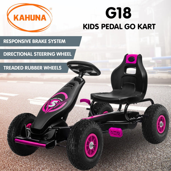 Kahuna G18 Kids Ride On Pedal Go Kart - Rose Pink Kahuna