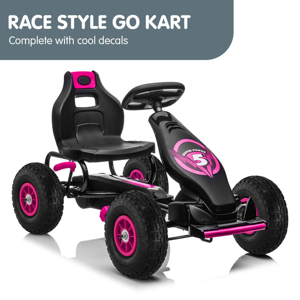 Kahuna G18 Kids Ride On Pedal Go Kart - Rose Pink Kahuna