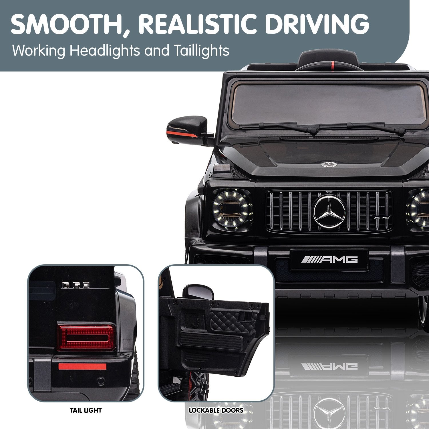 Kahuna Mercedes Benz AMG G63 Licensed Kids Ride On Electric Car Remote Control - Black Kahuna