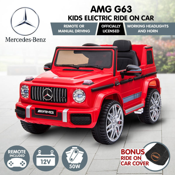 Kahuna Mercedes Benz AMG G63 Licensed Kids Ride On Electric Car Remote Control - Red Kahuna