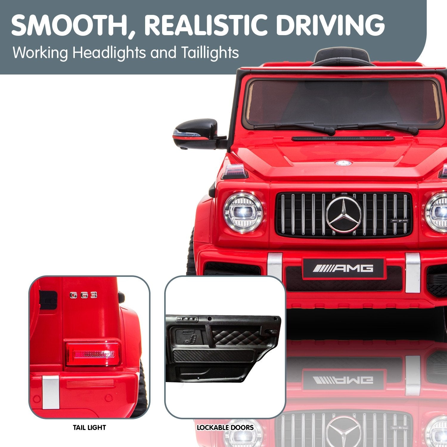 Kahuna Mercedes Benz AMG G63 Licensed Kids Ride On Electric Car Remote Control - Red Kahuna