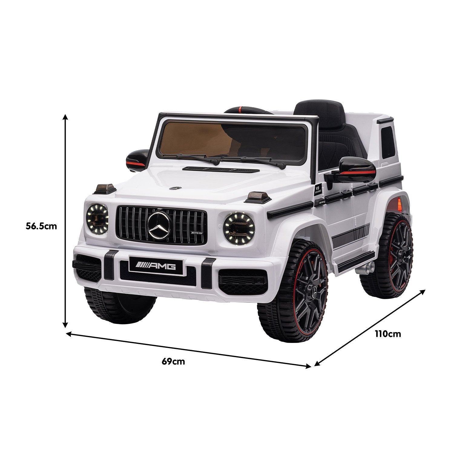 Kahuna Mercedes Benz AMG G63 Licensed Kids Ride On Electric Car Remote Control - White Kahuna