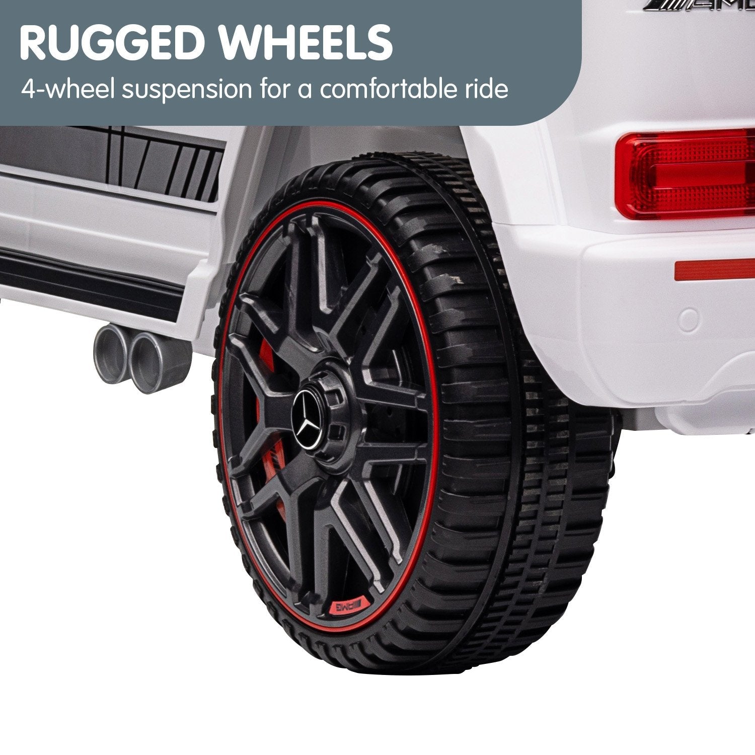 Kahuna Mercedes Benz AMG G63 Licensed Kids Ride On Electric Car Remote Control - White Kahuna