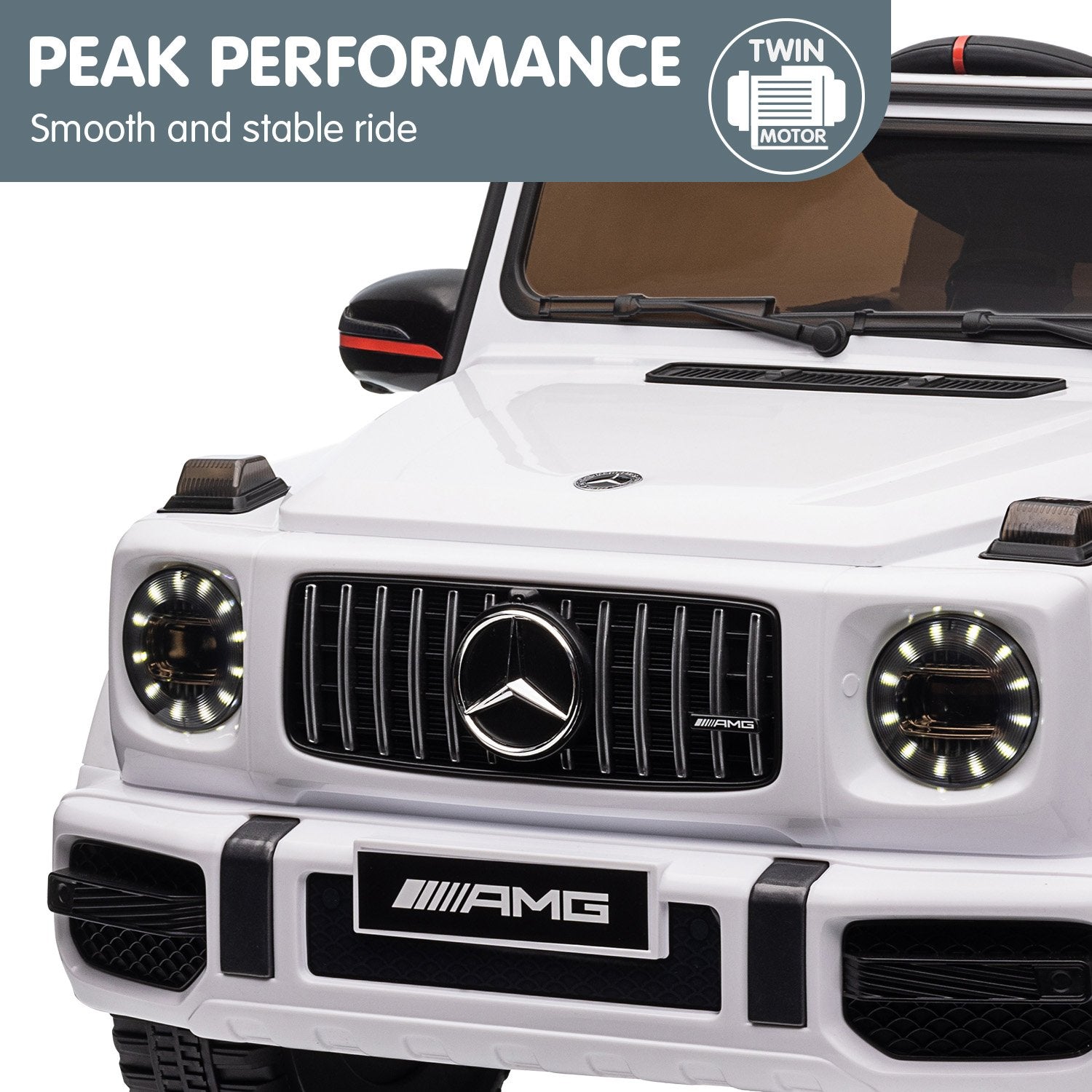 Kahuna Mercedes Benz AMG G63 Licensed Kids Ride On Electric Car Remote Control - White Kahuna