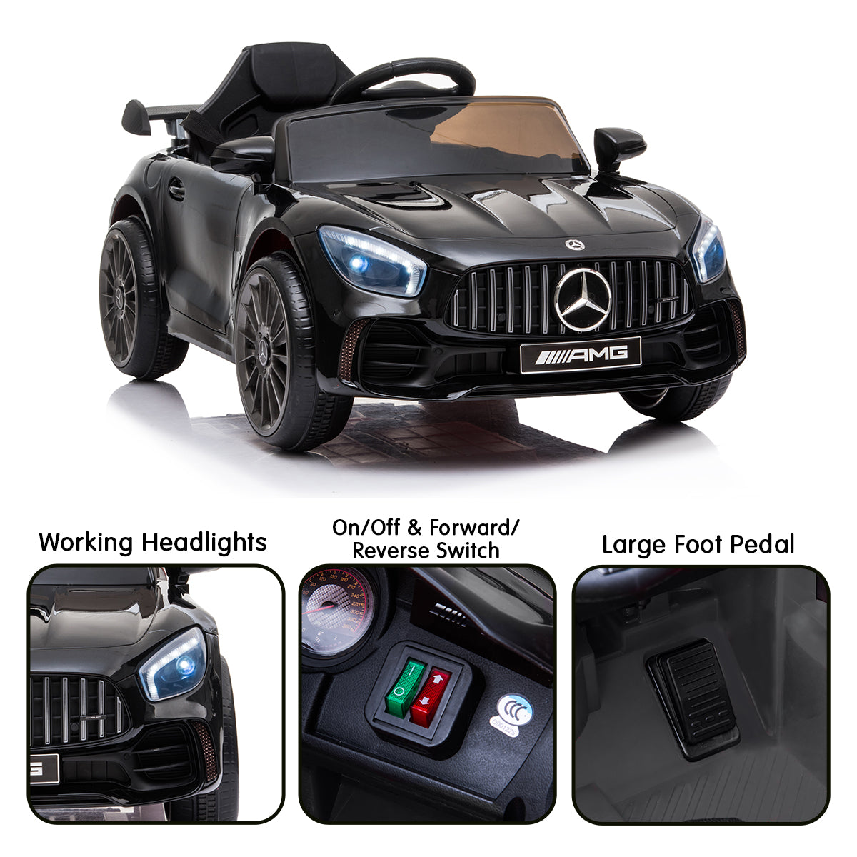 Kahuna Mercedes Benz Licensed Kids Electric Ride On Car Remote Control - Black Kahuna