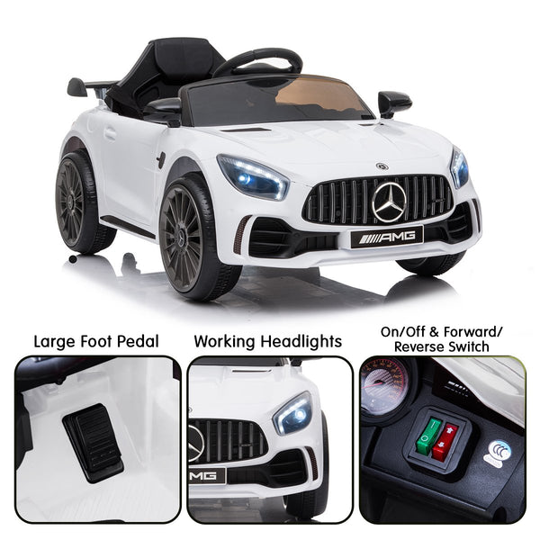 Kahuna Mercedes Benz Licensed Kids Electric Ride On Car Remote Control - White Kahuna